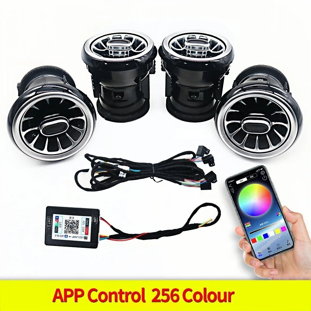 256 Colours Bluetooth APP Control For Audi A3 S3 RS3 8V 8Y 8P 2004-2020 Turbo Nozzle Ambient Light Dashboard Air Vent Turbine