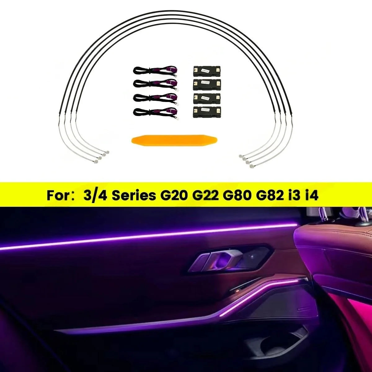 Center Console Saddle light 11 Colours For BMW New 3/4 Series G20 G22 M3 M4 LED Decorative lights Car Refit LED Ambient light