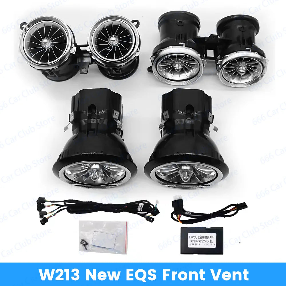 64 Color Turbo Vent Atmosphere lights For Mercedes-Benz W213 E-Class E43 E53 E250 Car LED New Air Outlet Lndoor Decorative Light