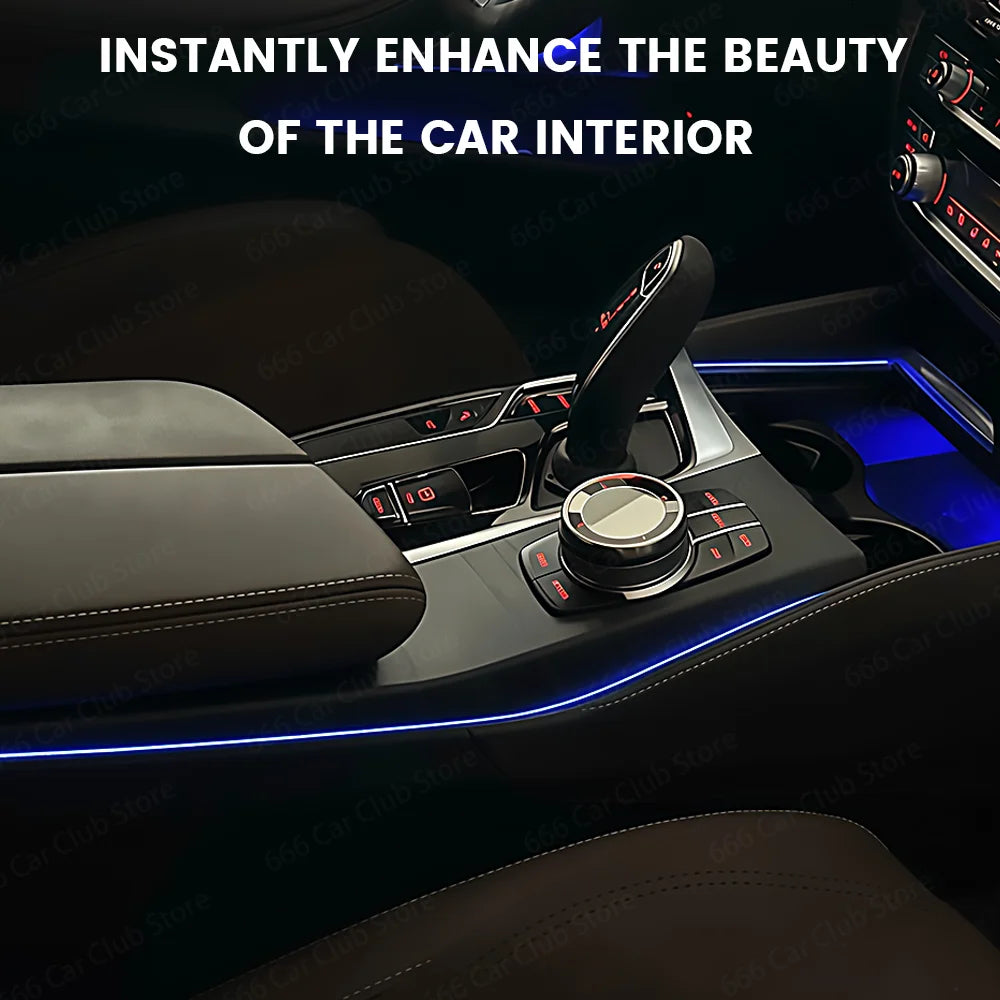 11 Color LED Center Console Ambient Light for BMW 5/6 Series X3 X4 iX3 G30 G31 G32 G01 G02 G08 Adjustable Mood Lighting