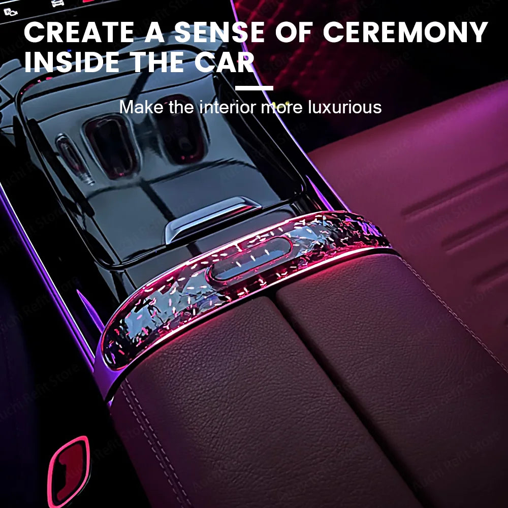 64 Colours LED Center Console Crystal Saddle Light For Mercedes Benz GLC X254 C Class W206 Car Interior Ambient Lights Refit