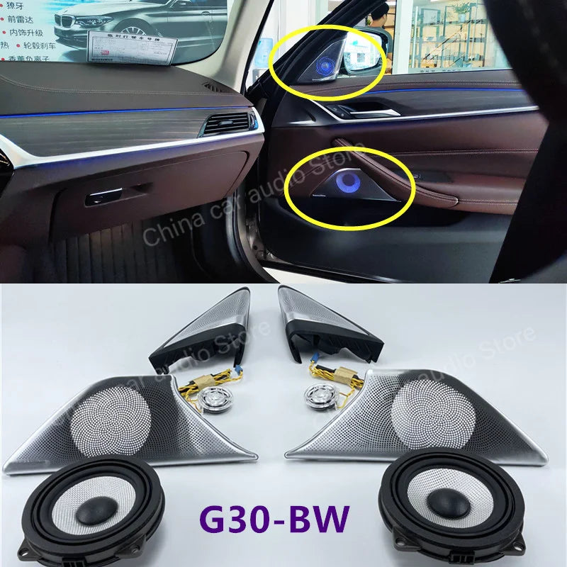 Upgrade LED lighting Cover Speaker Kit For BMW G30 G31 Tweeter Midrange Subwoofer HiFi Music Stereo high quality Car Horn Audio