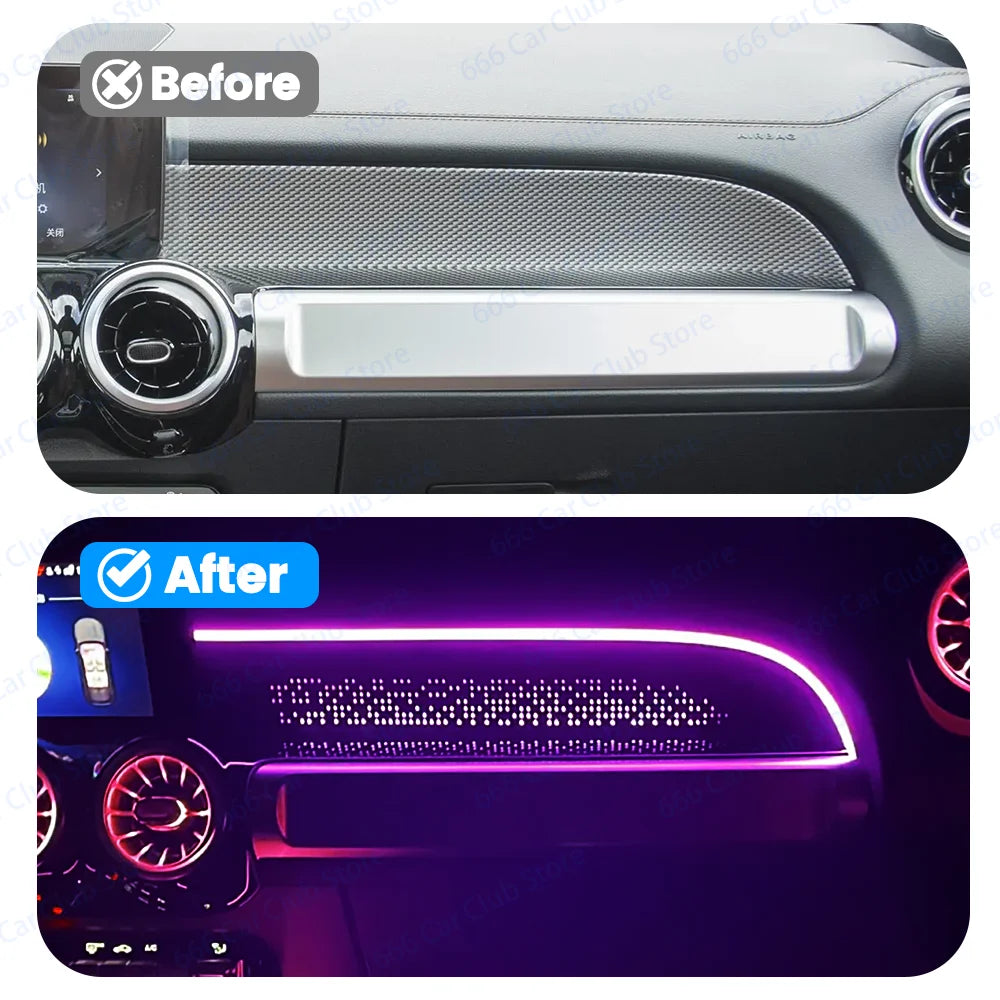 64 Color LED Co Pilot Decorative Panel For Mercedes Benz GLB-Class W247 X247 Automotive Dashboard Decorative Light