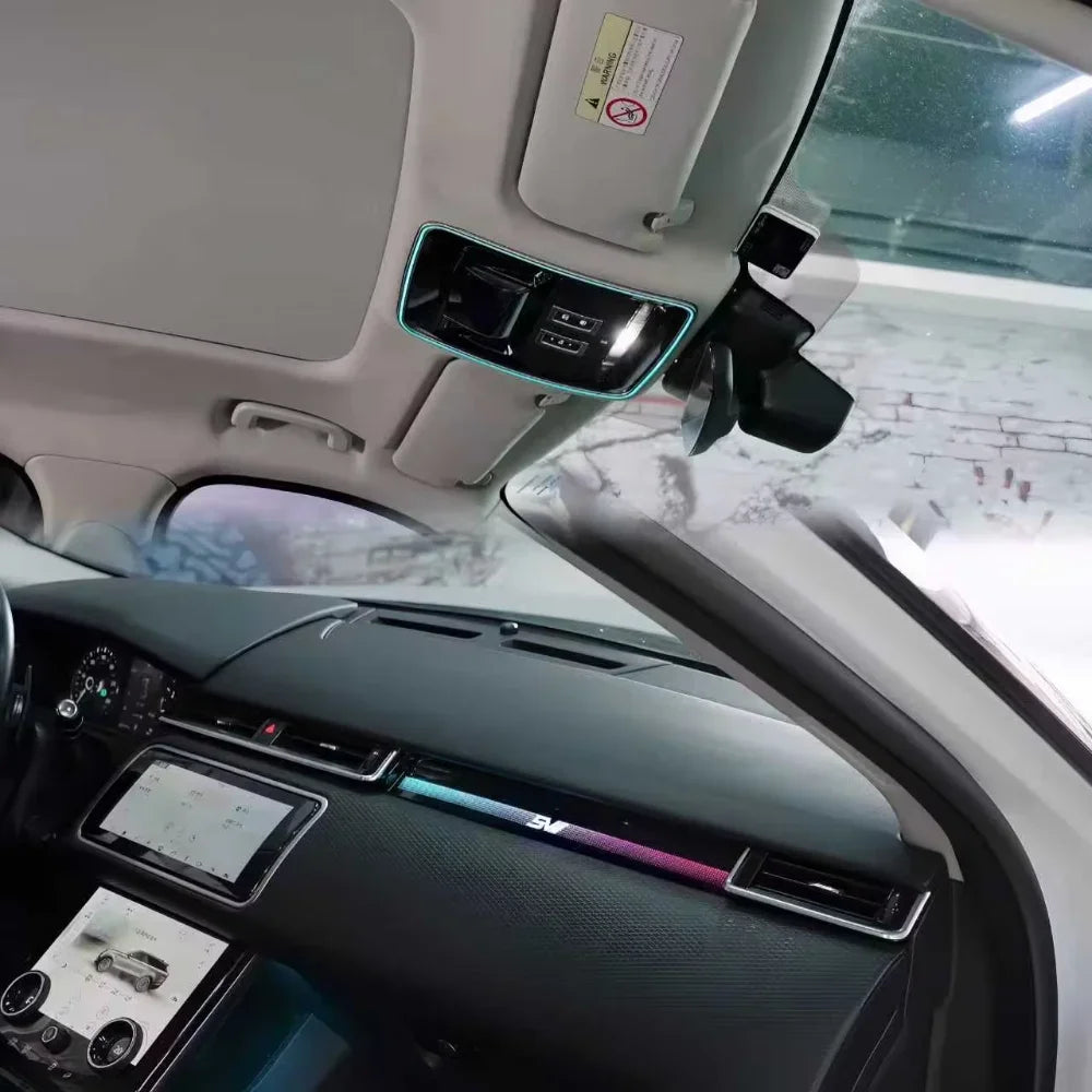 Car Interior Ambient Lighting Dynamic Symphony 64-color LED Auto Atmosphere Light Kit for Land Rover Velar 2017-2025