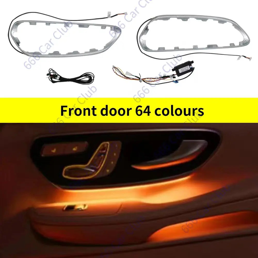 64 Colours LED Ambient Light For Mercedes Benz W447 V Class V260 Car Interior Turbine Air Vents Nozzle Decorative Lamp Refit Kit