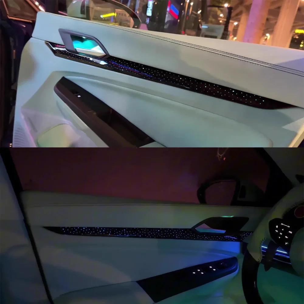 Dynamic 64-Color LED Rainbow Car Ambient Light For 2021-2025 Volkswagen Golf 8 Starry Sky Interior Atmosphere Light