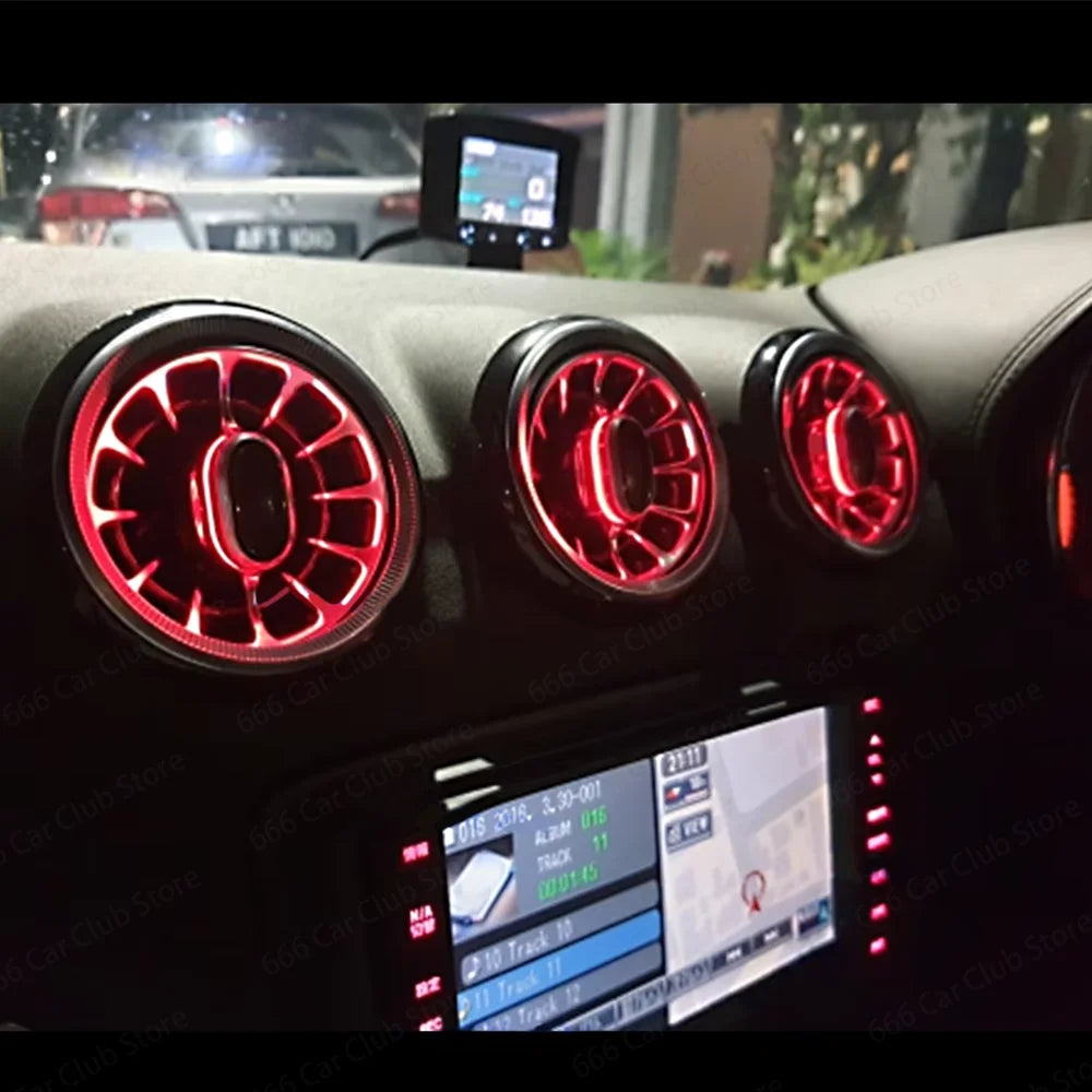 LED Air Vents For Audi TT 2007-2014 With APP Control 256 Colours Customizable Interior Car Vents
