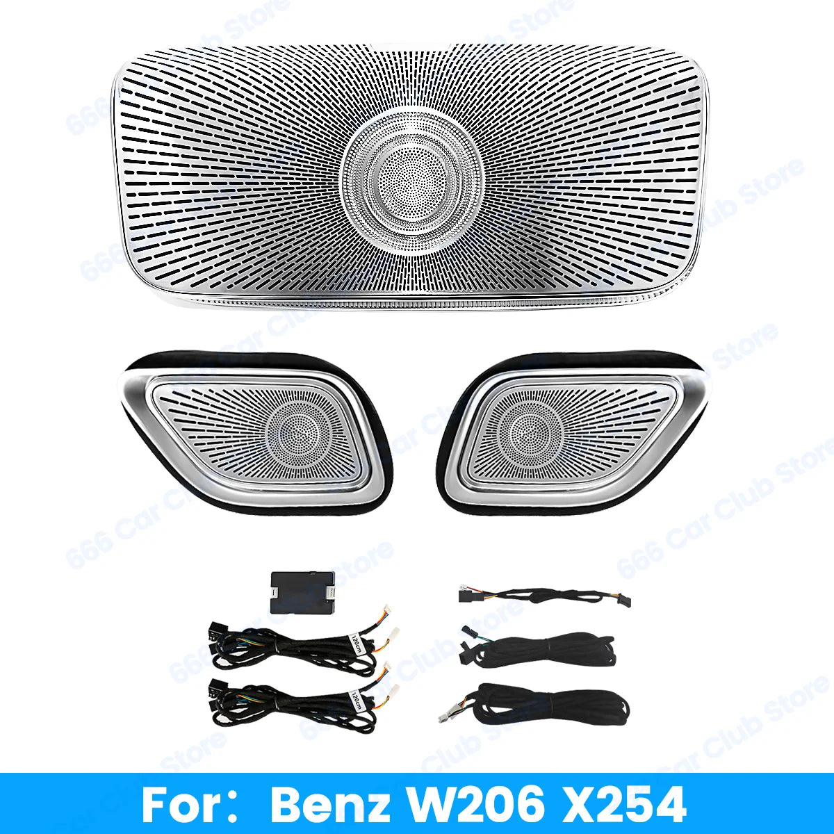 64 Color Ambient Ligh For Mercedes Benz W206 C-class Car LED Turbine Air Outlet Center Console Light Speake Cover Decorativ Lamp