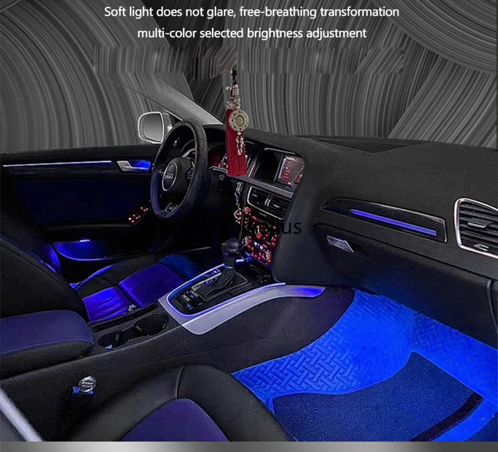Auto Accessaries21-color Door Dashboard Panel For Audi A4 B8 2009-2016 Button APP Contorl LED Atmosphere Lamp Luminous Strip Amb