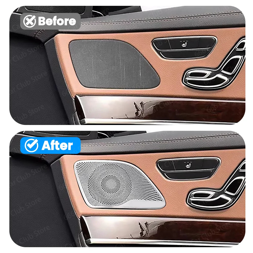 Mercedes Benz S Class W222 2014-19 No Light Door Audio Speaker Panel Trim Cover Car Part Accessory