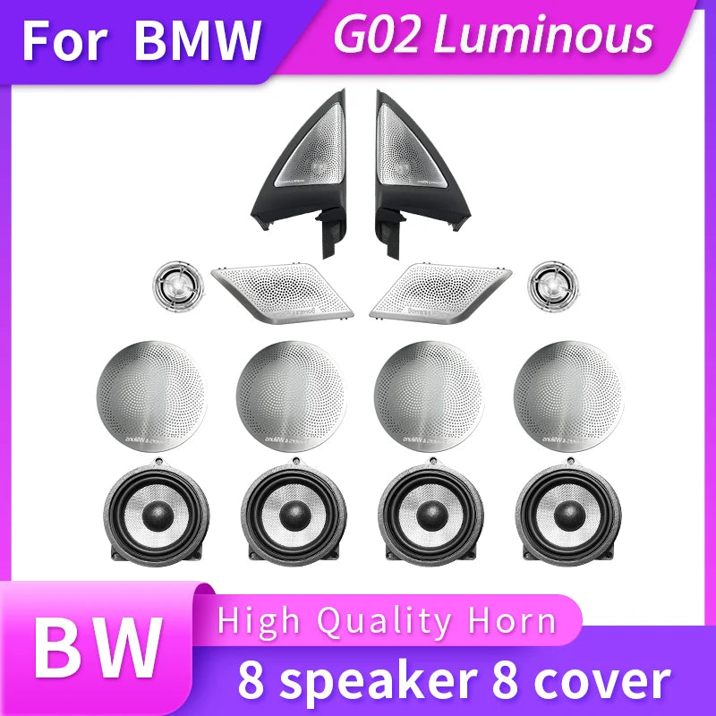 High Quality Door Panel Loundspeaker Tweeter Subwoofer LED Horns Speakers Luminous Speaker Cover For BMW X3 G01 3 Series X4 G02