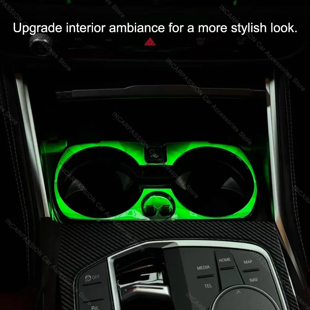 Crystal Cup Holder Light For BMW 3 4 Series G20 G21 G22 G23 G26 G80 G82 G83 Ambient Cup Lamp Tools Original Car Easy install