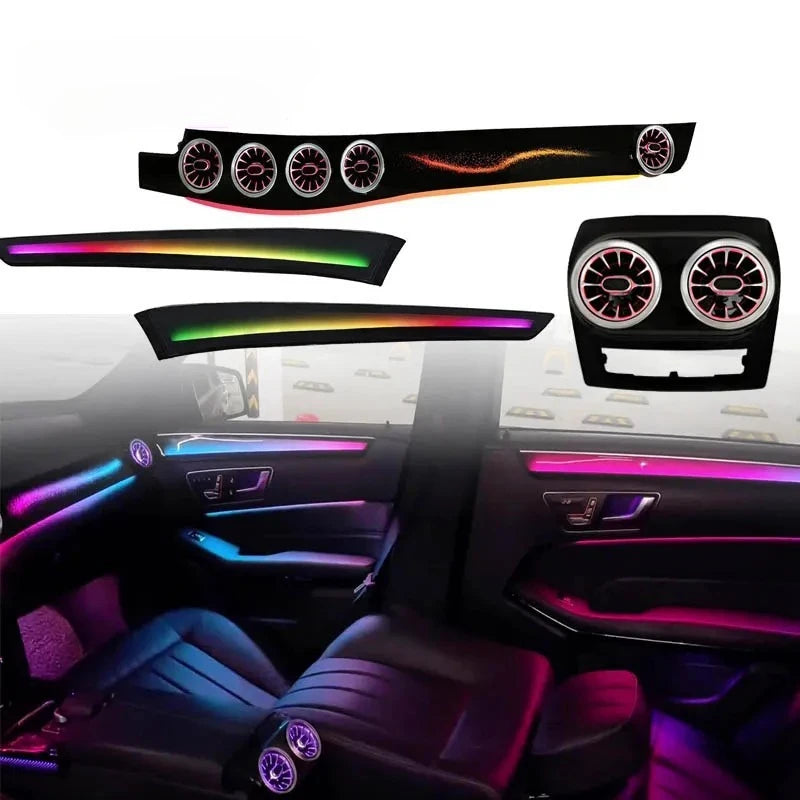 Car W212 64 Colors Ambient Lighting Kit For Mercedes Benz E-Class 2010 - 2015 Interior LED Air Vent Light Accessories