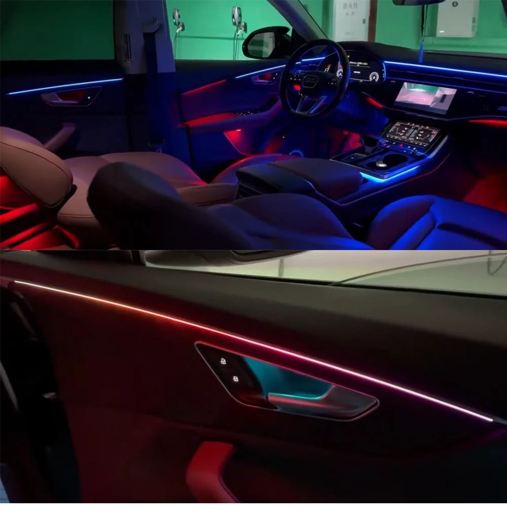 30 Colors LED Ambient light for audi Q8 2019-2024 Interior Atmosphere Light Original Scrren APP control 20 Lights