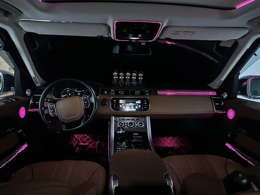 64 Color Car Interior Ambient Lighting for Land Rover Vogue Sport 2014-2017 Auto LED Lights Kit for Decoration Upgrade