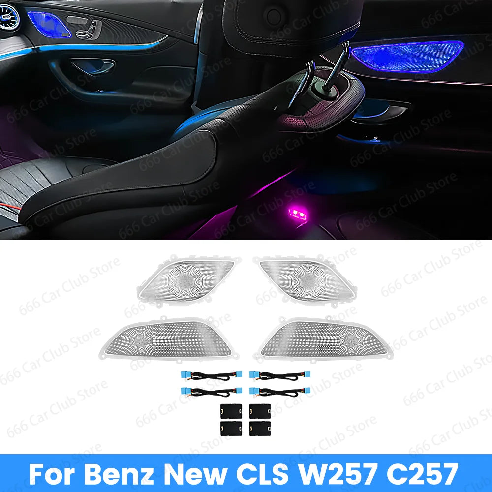64 Colors LED Speaker Cover Ambient Lighting For Mercedes Benz CLS-Class W257 C257 Speaker Cover Plate Decorative Light