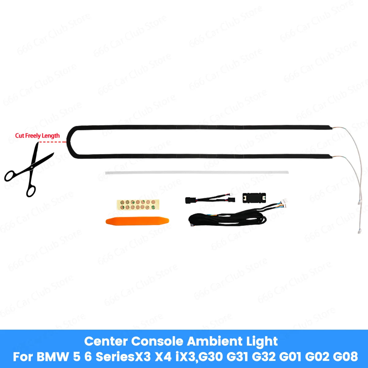 11 Color LED Center Console Ambient Light for BMW 5/6 Series X3 X4 iX3 G30 G31 G32 G01 G02 G08 Adjustable Mood Lighting