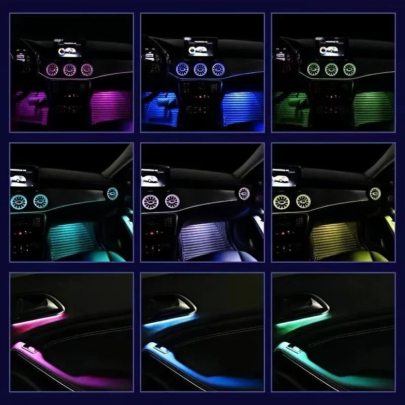 12/256 Colors Ambient Lights Led For Mercedes-Benz W176 X156 W117 W246 GLA CLA A Class Air Vents Turbine Nozzle Lamp Accessory