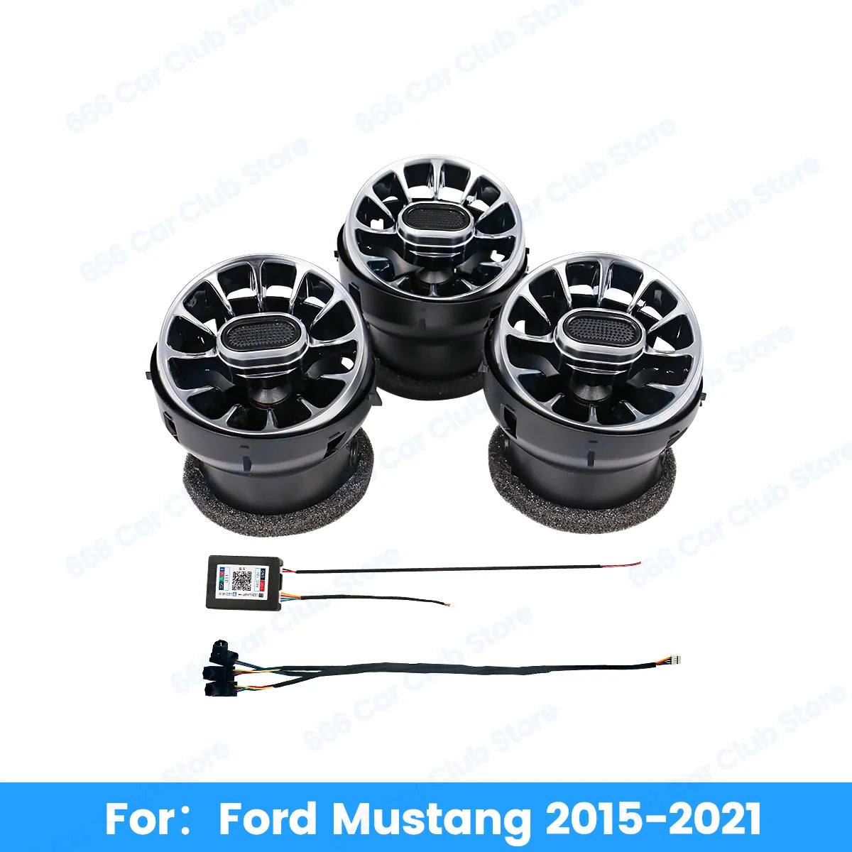 256 Colors Vents Ambient light For Ford Mustang   New 2015-2021 Car LED Dashboard Air Conditioning Turbine LED  Air Outlet