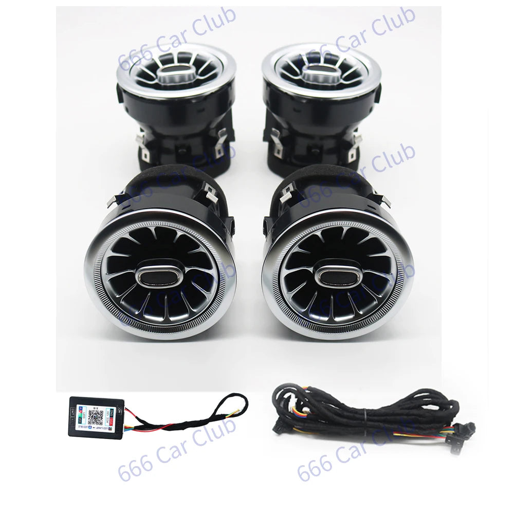 3/64 Colour LED Air Vents For Mercedes Benz W205 W213 W222 W117 W176 X156 W206 W167 Ambient Light Turbine Nozzle Decorative Lamp