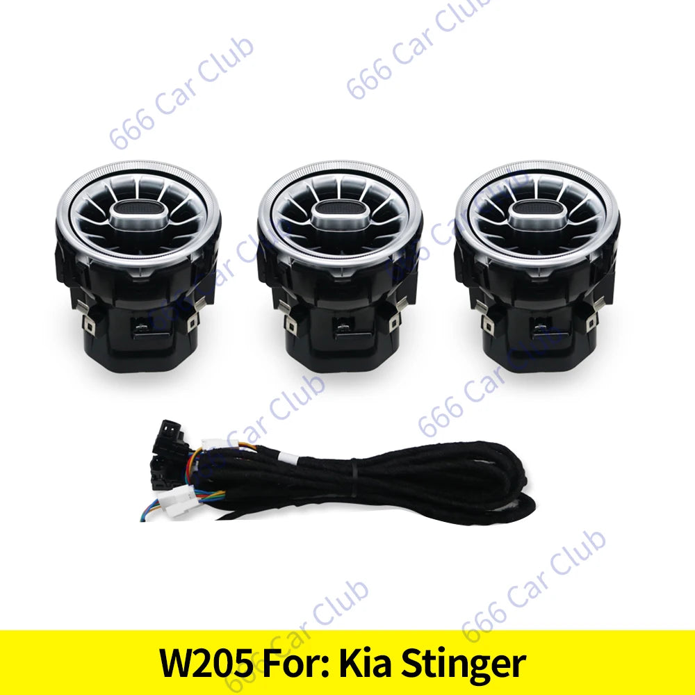 12/64 Colours LED Air Vents For Kia Stinger Car RGB Ambient Light Turbine Shape Air Outlet Nozzle Interior Decorative Lamp Refit