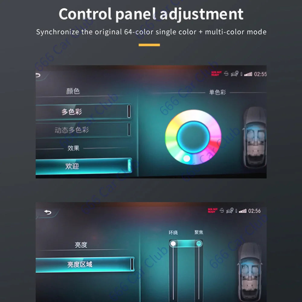 64 Colours LED Midrange Speaker Cover For Mercedes Benz GLE GLS W167 GLS63 GLE53 Coupe Car Door Horn Decorative Ambient Light