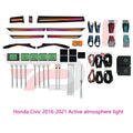 Auto Accessaries64 Colors LED Ambient Light For Honda Civic 10th 2016-2021 Dynamic Ambience Lamp Button +APP Control