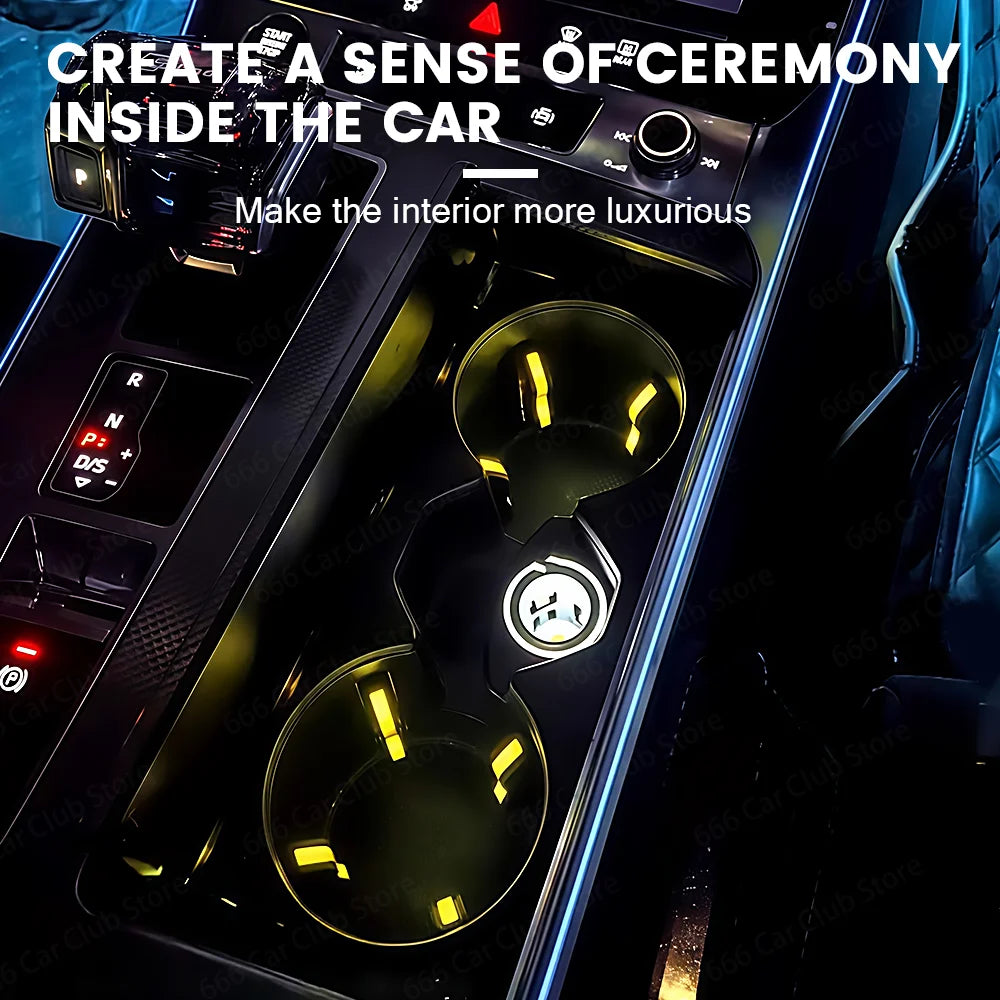 LED Cup Holder Light for Audi A6 C8 A7 A8 Q7 Q8 2019-2023 Interior Car Accessory Easy Install Ambient Lighting
