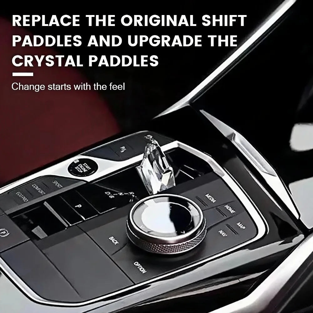 RHD Crystal Gear Paddle Shifter Lever Knob For BMW 2 3 4 Series G20 G21 G22 G26 G28 X5 X6 X7 Engine Start Button Kit 4pcs