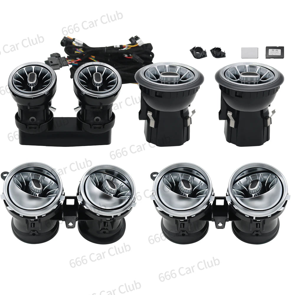 3/64 Colour LED Air Vents For Mercedes Benz W205 W213 W222 W117 W176 X156 W206 W167 Ambient Light Turbine Nozzle Decorative Lamp