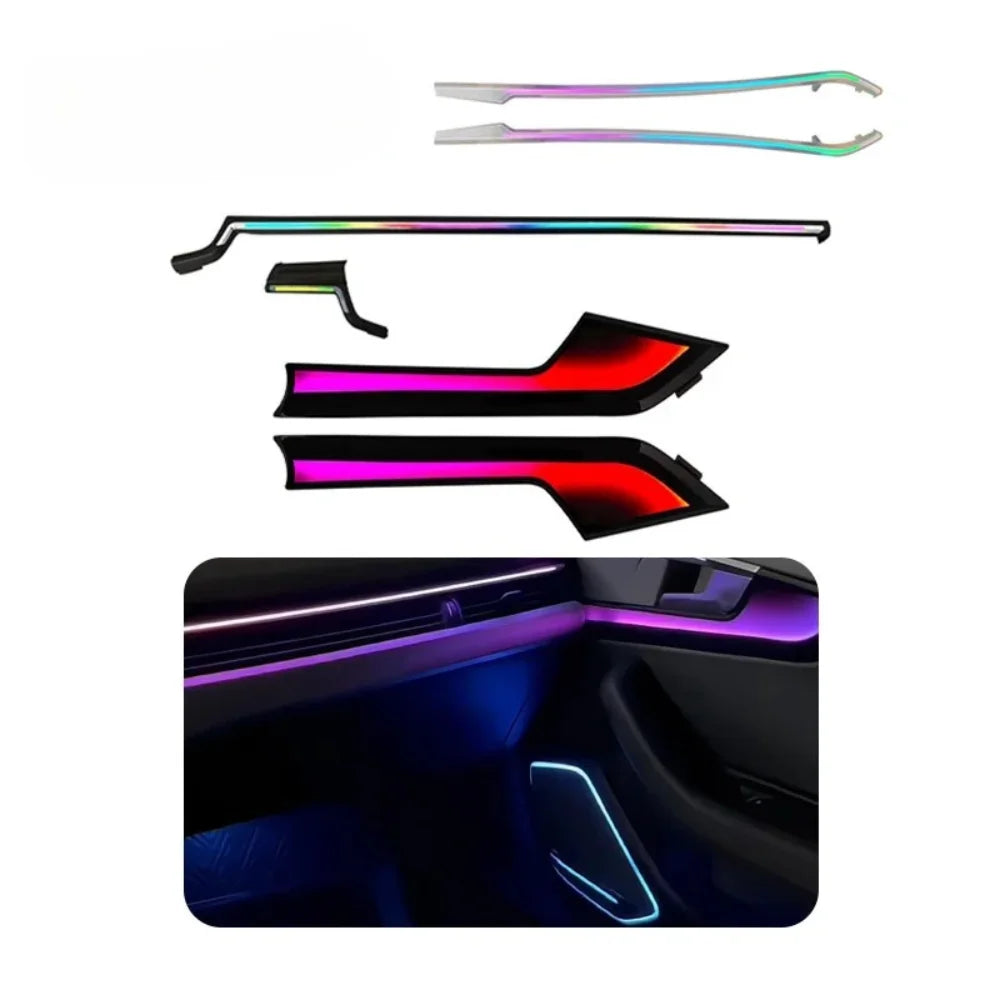 High-Quality 64 Color LED Dynamic Ambient Lighting For 2017-2024 Audi Two Door A5 Interior Decoration Car Atmosphere Light