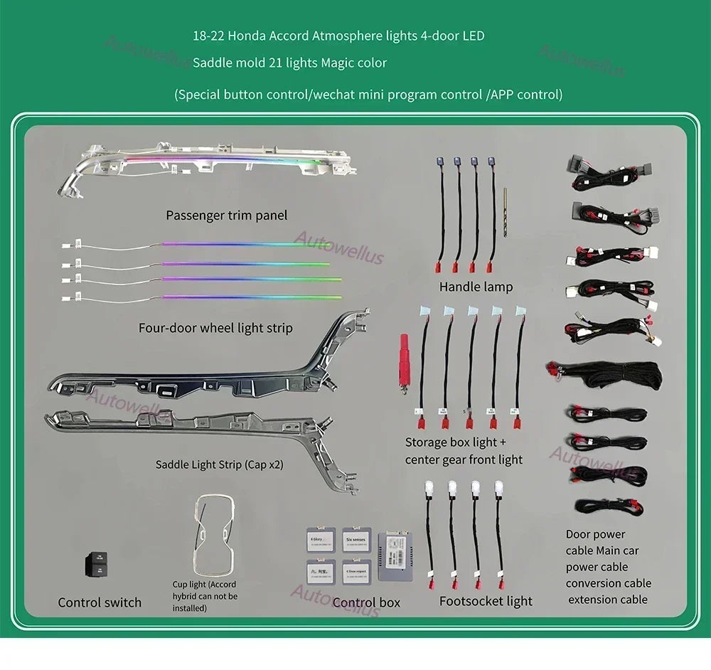 Auto AccessariesCar Led Light Atmosphere Light Strip Dynamic Mold Lamp Interior Ambient Lighting For Honda Accord 2018+Tweeter M