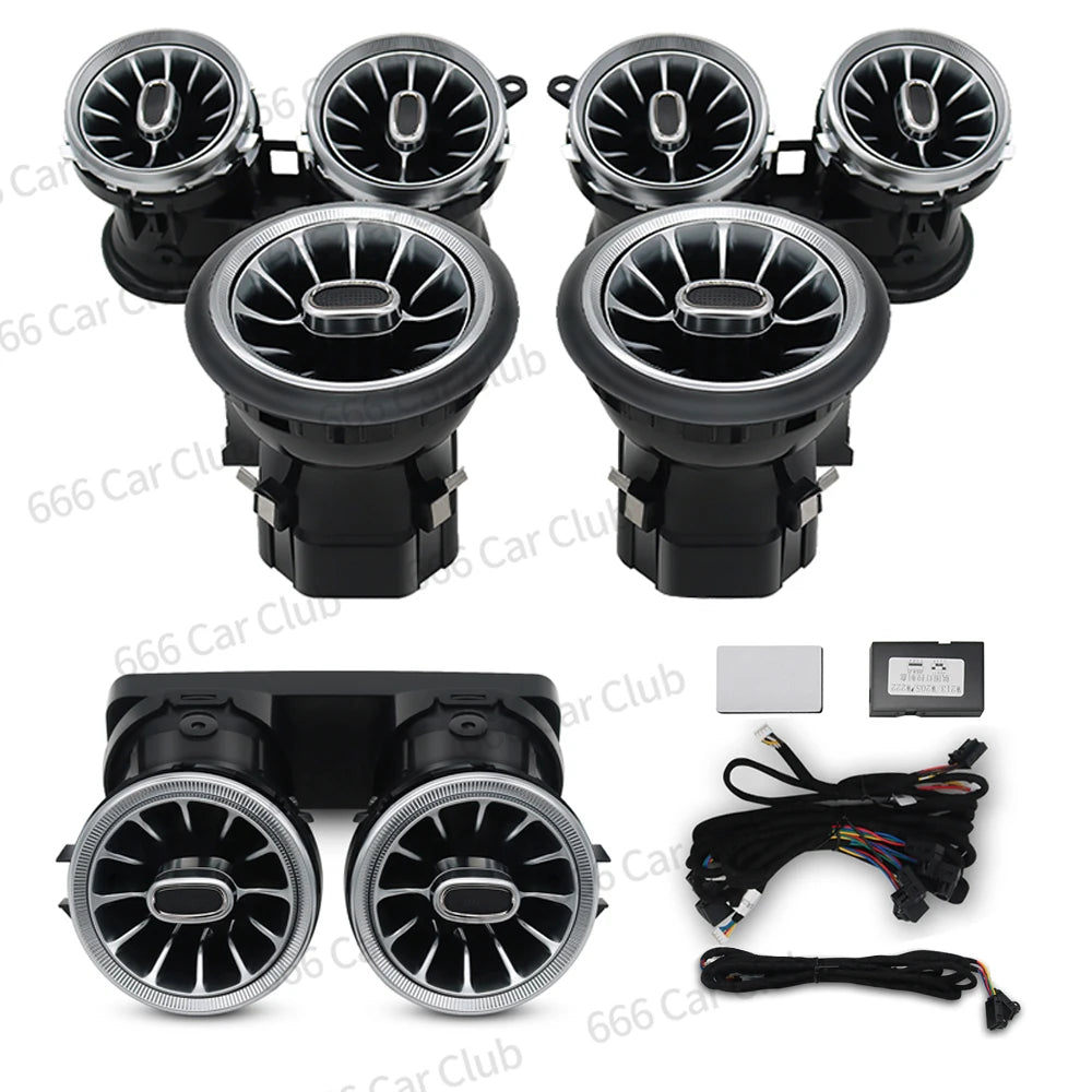 64 Color LED Air Vent For Mercedes Benz W213 E53 E250 E-Class W238 E-Coupe Indoor Ambient Light Turbine Nozzle Decorative Lamp