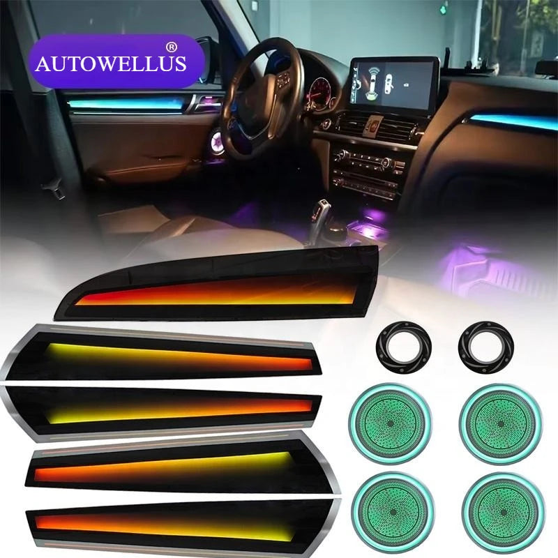 Upgraded Car Interior Ambient Lighting for BMW X3/X4 F25/F26 2012-2017 Models Dynamic Symphony 64-color Ambient Light Kit