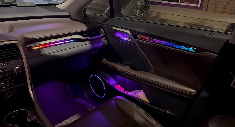 Upgraded 64 Color Car LED Ambient Light for Lexus RX 2016-2022 Dynamic Symphony Interior Light Kit Auto Interior Lighting