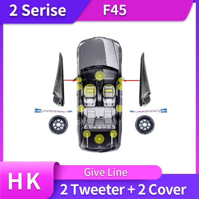 Car Tweeter Midrange Speakers Subwoofer For BMW F45 F46 2 Series 218i 220i High Quality Horn Bass loudspeaker Audio Treble Cover