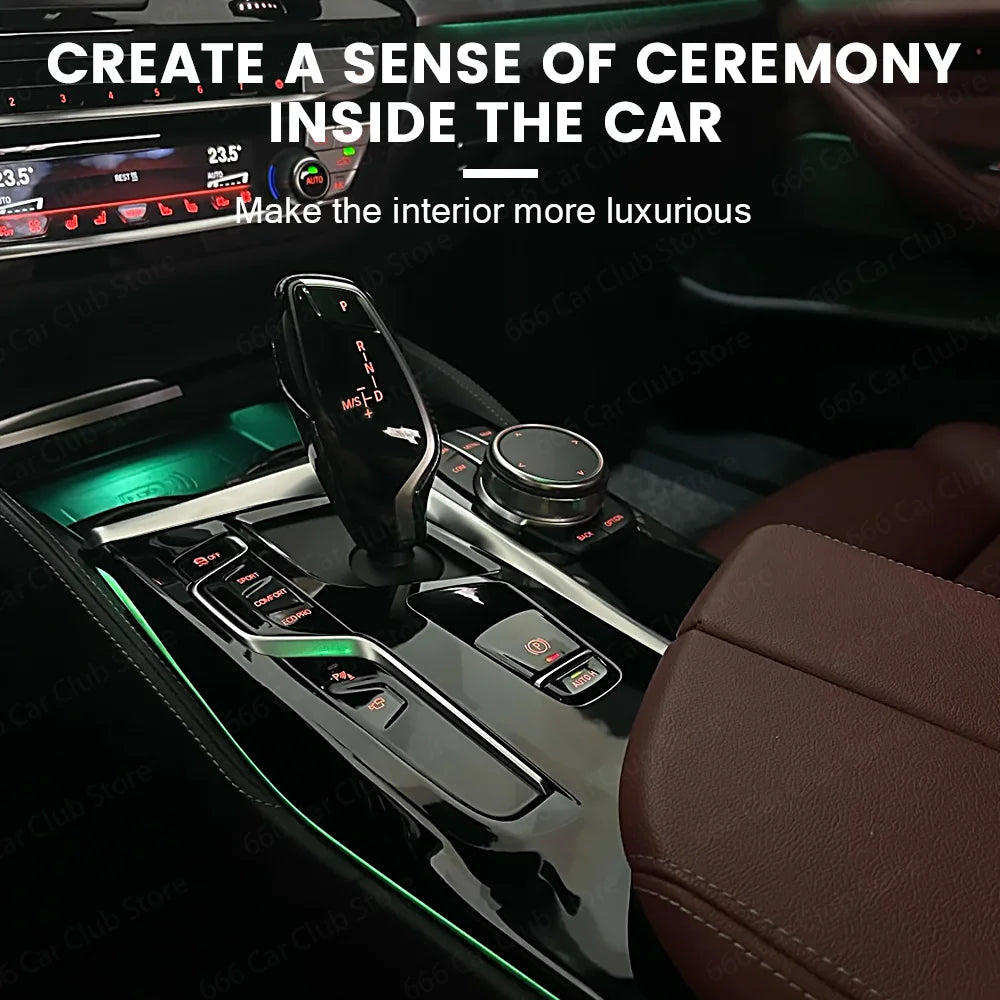 11 Color LED Center Console Ambient Light for BMW 5/6 Series X3 X4 iX3 G30 G31 G32 G01 G02 G08 Adjustable Mood Lighting