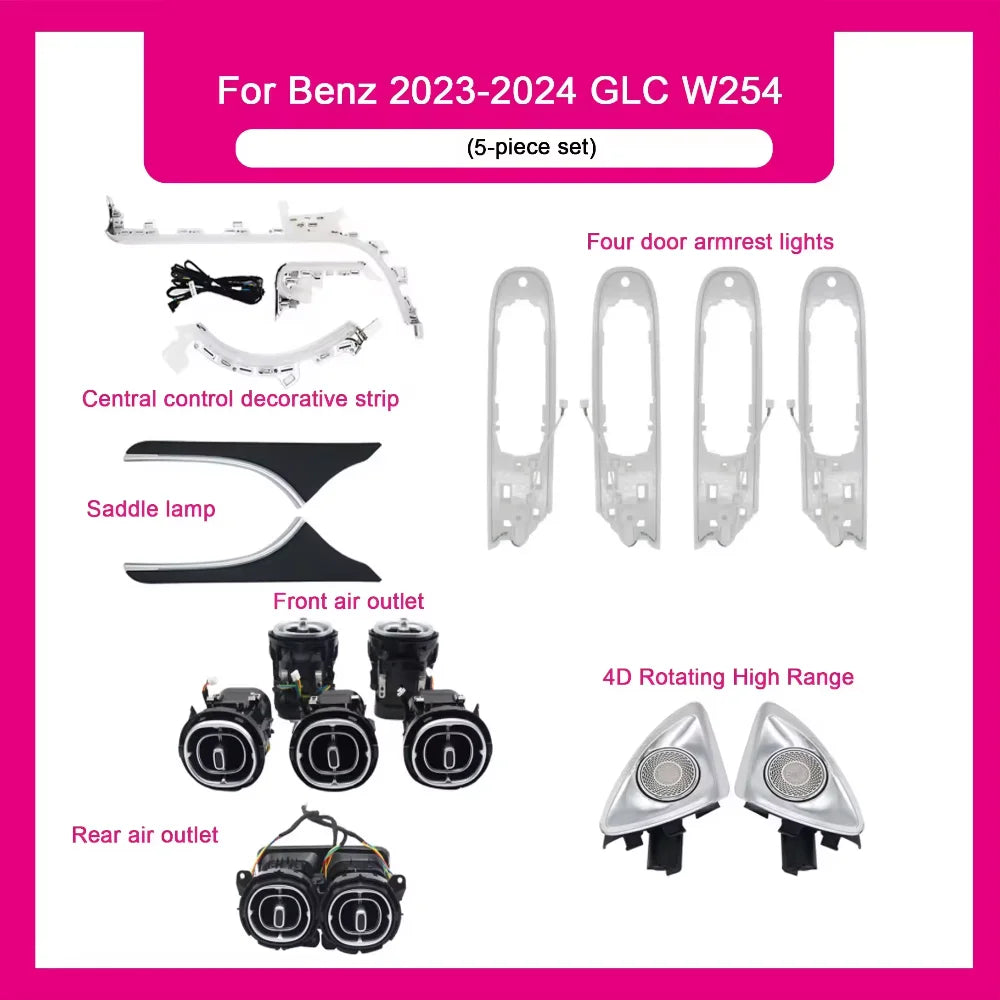 for Mercedes-Benz GLC X254 64-Color Stylish Car Ambient Light Interior Atmosphere Lighting Kit Interior Atmosphere Lighting