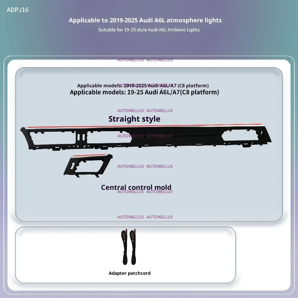 Ambient Light For Audi A6 A7 C8 2019-2025  environmental Backlight Atmosphere Lamp Kit Symphony 256 Colors APP MMI Control