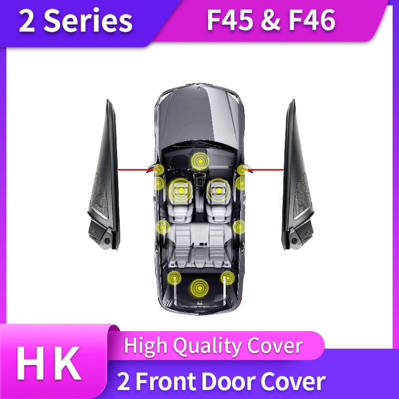 Car Front Door Tweeter Cover Speaker For BMW F45 F46 2 Series Bass Loudspeaker Horn 4.5 Inch Midrange High Power Subwoofer