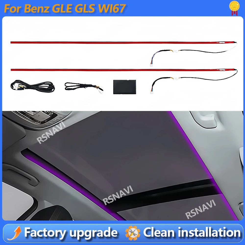 64 Colour LED Roof Ambient Light for Mercedes Benz  GLE GLS W167 GLE53 GLS63 2020-2025 Car Roof Panoramic Skylight Ambient Refit