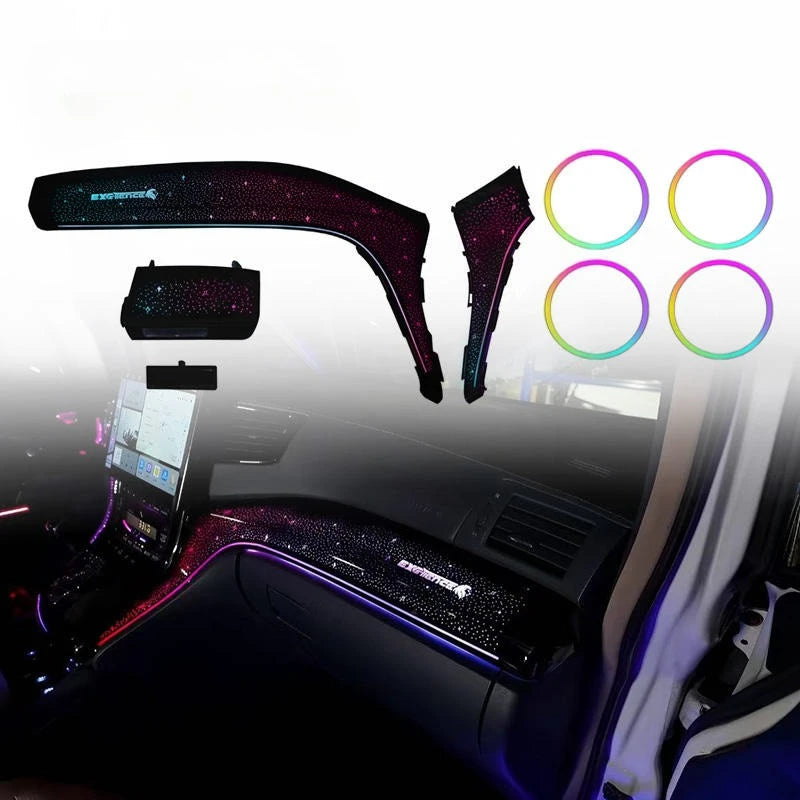 Car Ambient Lighting for Toyota 20 Series Alphard 2008-2015 Models LHD/RHD Dynamic Interior 64-color LED Atmosphere Light