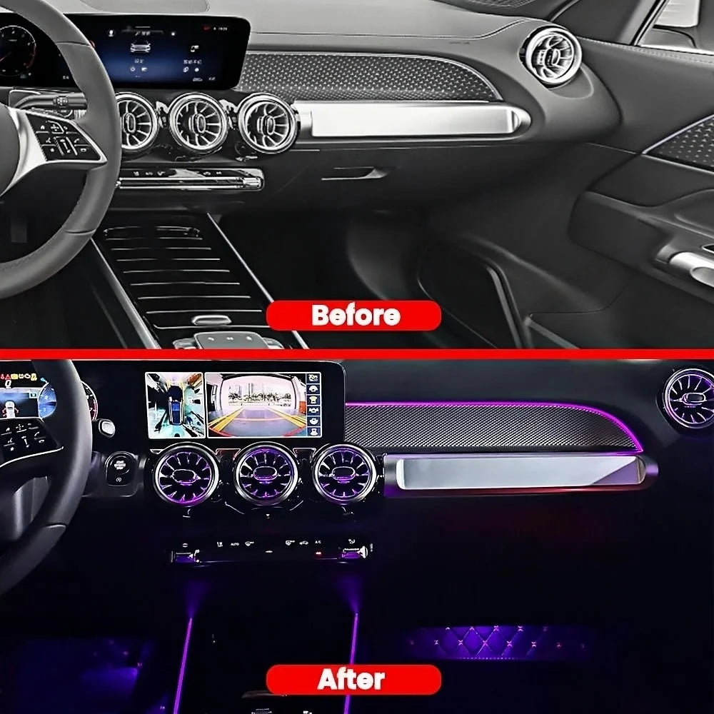 Car Ambient Light For Mercedes-Benz W177 W118 W246 CLA A 64 Colors LED Illuminated Atmosphere Ambient Light Advanced Air Outlet