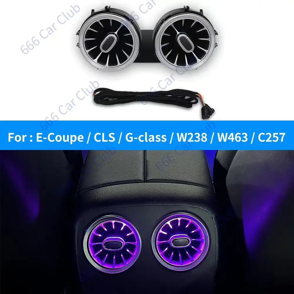 64 Colours LED Rears Air Vent For Mercedes Benz E-Coupe CLS G-Class W238 W434 C257 Back Turbine Air Outlet Nozzle Ambient Lights