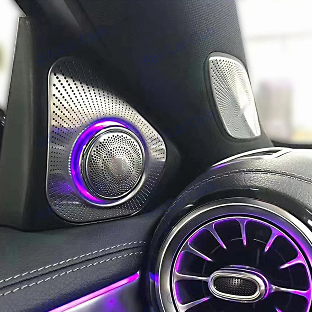 64-Colour 3D Rotary Tweeter For Mercedes Benz W177 W247 GLB GLA A Class Car LED Treble LoudSpeaker Horn Decoration Ambient light