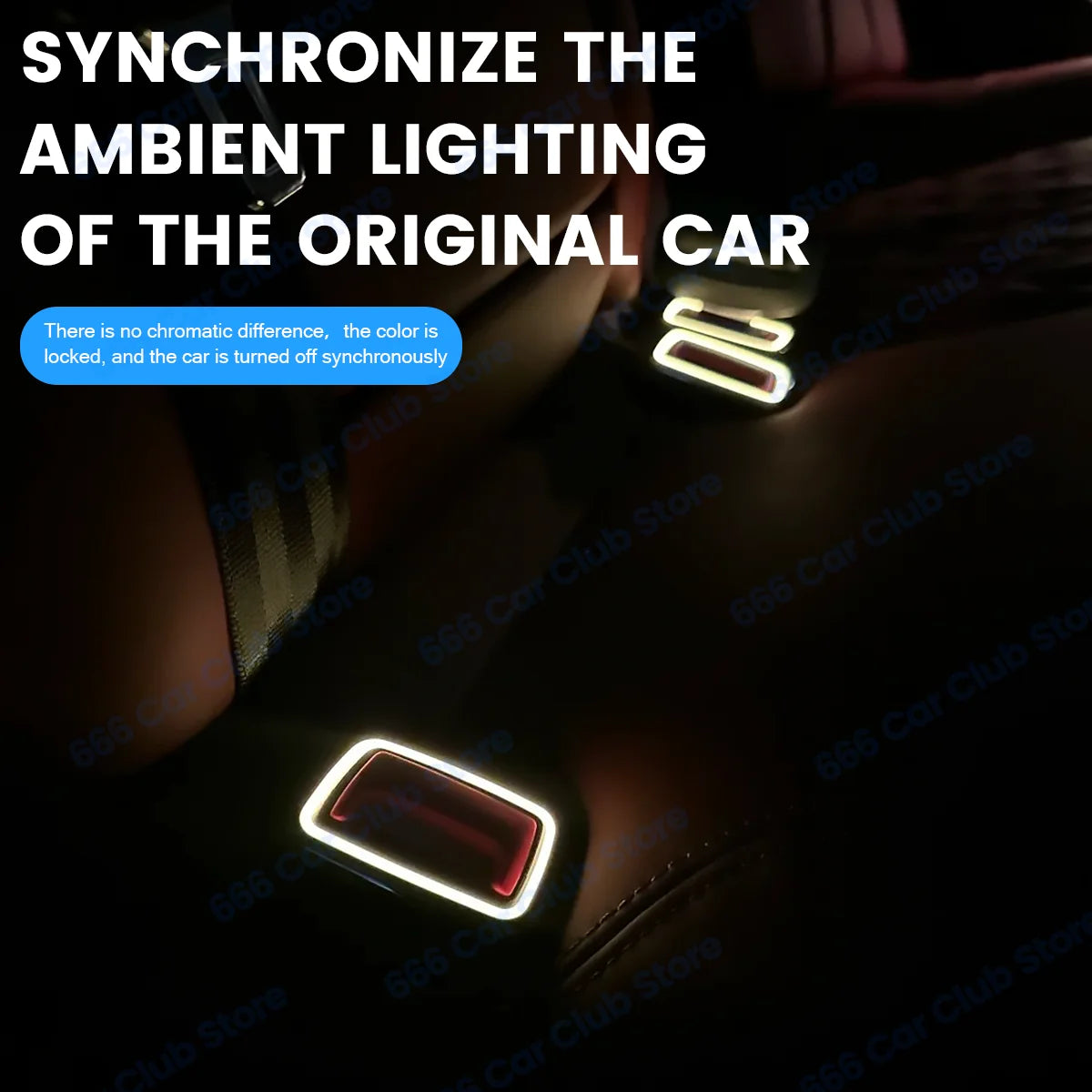 30 Colors LED Safety Buckle Seat Belt Ambient Light For Audi A4 A5 RS4 RS5 B9 A6 A7 C8 Q5 2020-2024 Decorative lights