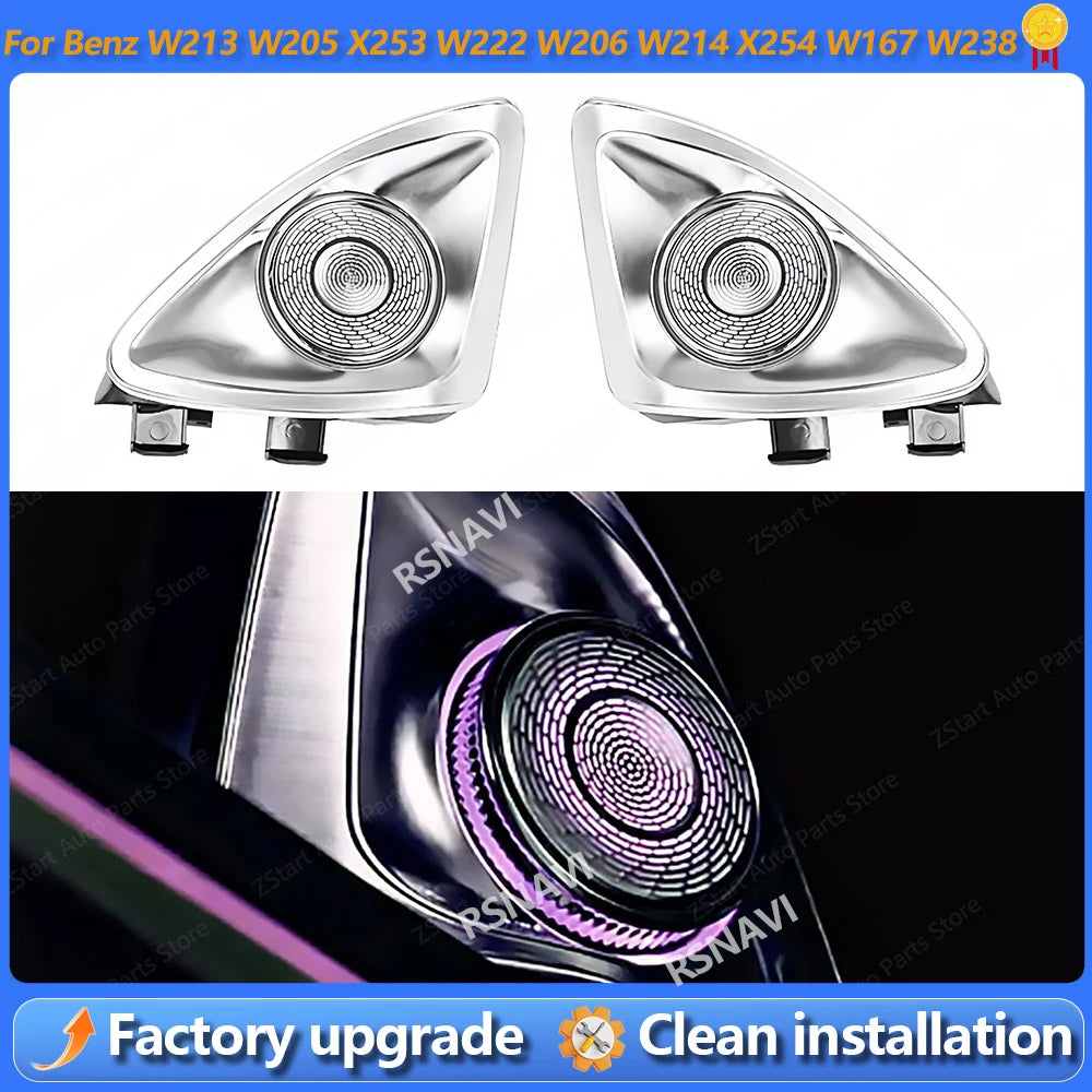 A-pillar 4D Permanently Rotating Tweeter For Mercedes Benz W213 W205 X253 W222 W206 W214 X254 W167 W238 C/E/S/CLA-Class 64 Color