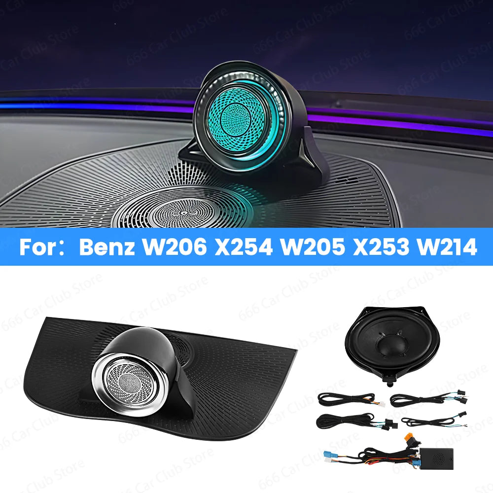 64 Color Rotating Center Speaker for Mercedes Benz C Class W206 GLC X254 W214 Rotatable Speaker with Multicolor Options
