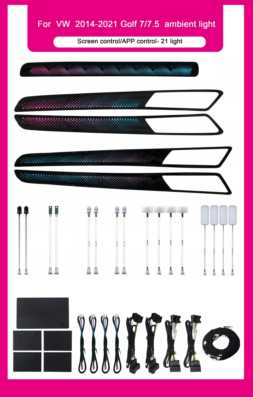 Car Atmosphere Light Hot Sale Suitable For Volkswagen 2014-2021 Golf 7/7.5 Interior LED Dynamic 64 Color Symphony Kit High