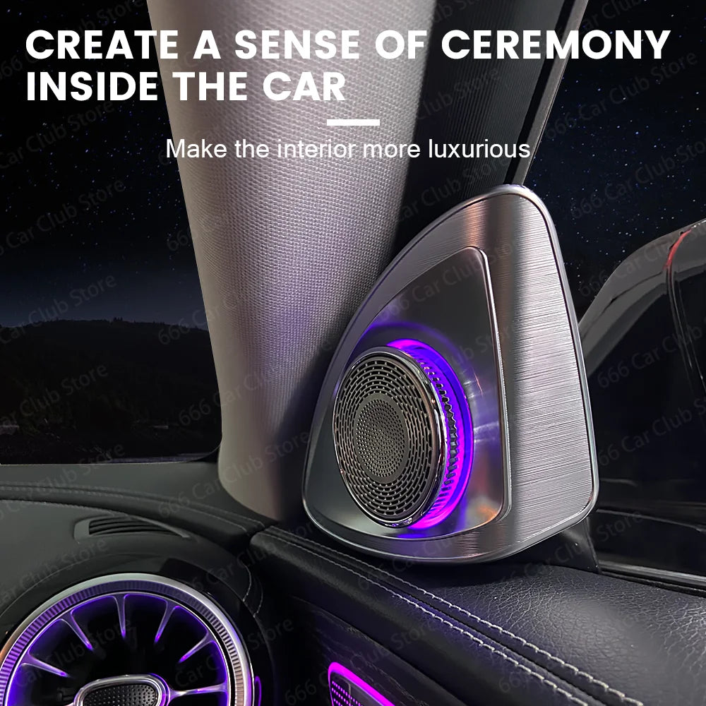 New 64 Colors 4D Tweeter Speaker For Mercedes Benz W257 CLS C257 Car RGB LED Ambient Light 4D Rotating Treble Horn Refit